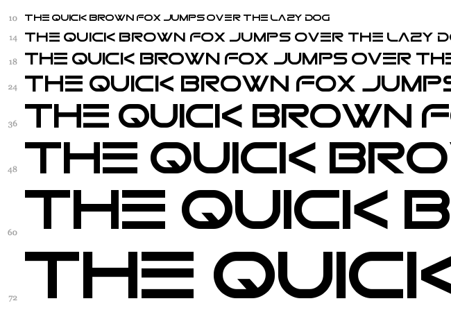 Gtek Nova font waterfall
